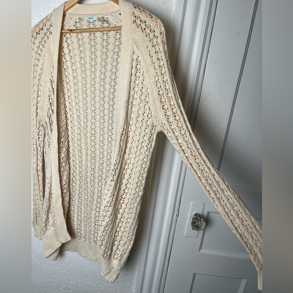 Urban Outfitters / Kimchi Blue long open knit cream cardigan - mredium - Picture 3 of 6